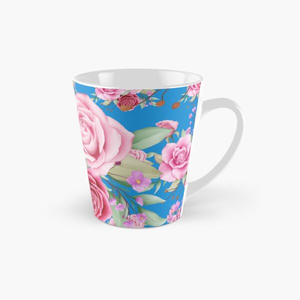 Item preview, Watercolor Floral pattern. Beautiful red and pink rose  flower pattern in blue background.  designed and sold by docferds.