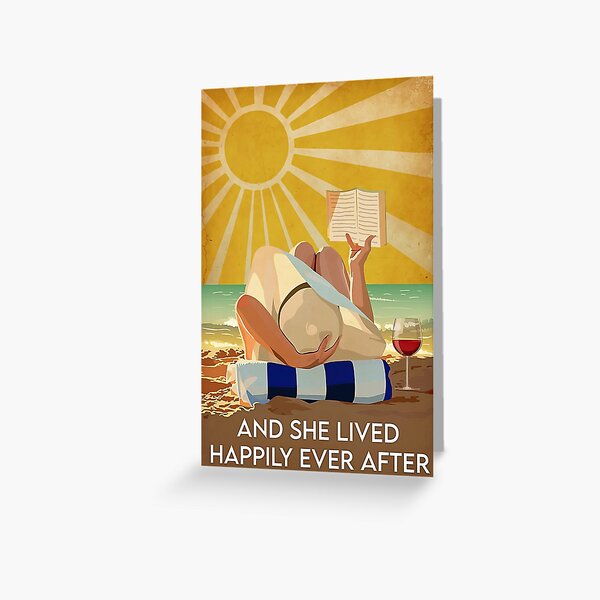 Item preview, And She Lived Happily Ever After - Girl Reading Book And Red Wine designed and sold by Donna6778.