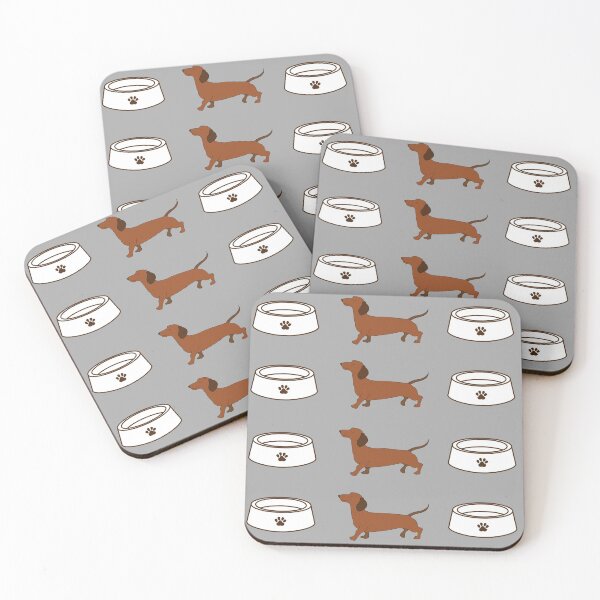 Item preview, Brown Dachshund dog with a bowl pattern designed and sold by Maful.