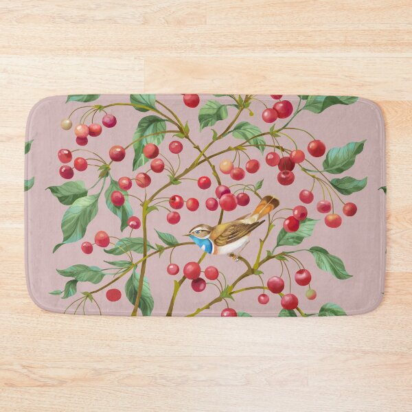 Item preview, Cherry tree with berries and bird designed and sold by fairytaleprints.