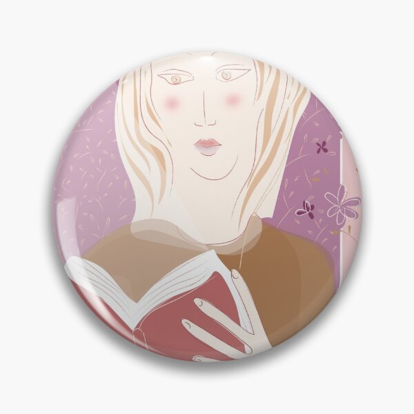 Item preview, Reader girl with vase of flowers designed and sold by Emi Yañez.