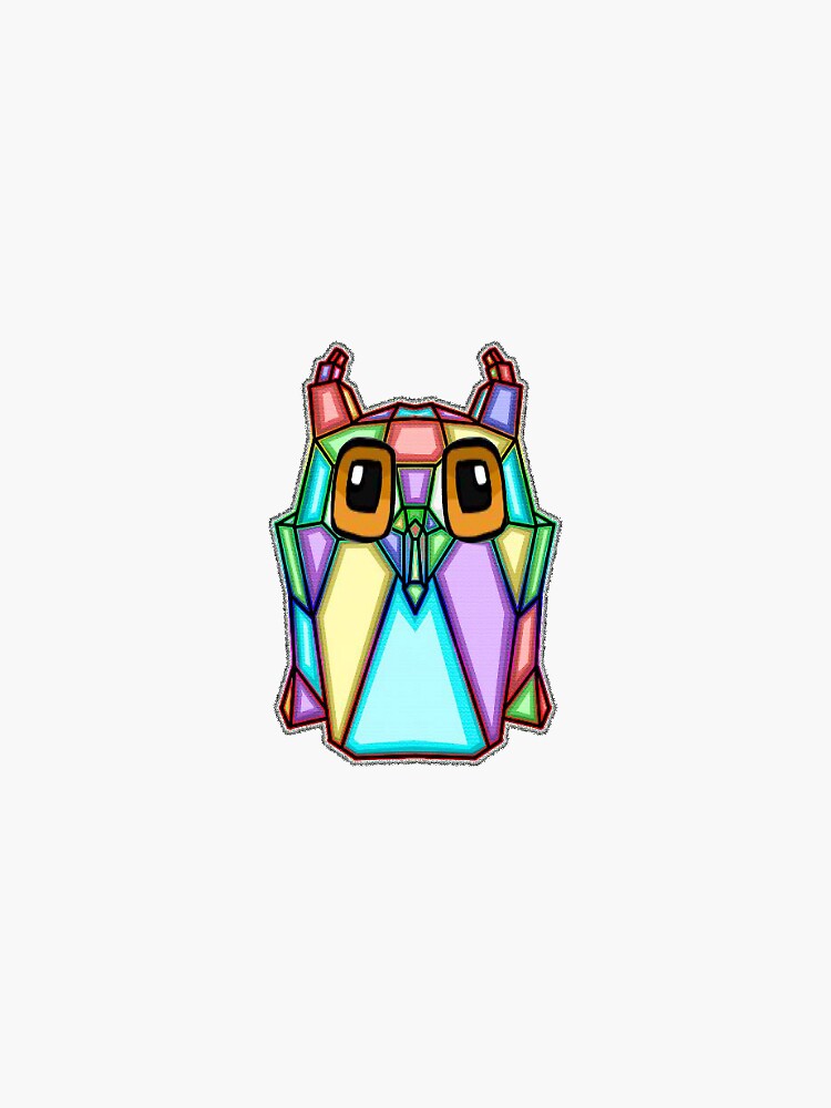 Thumbnail 3 of 3, Sticker, Block Owl designed and sold by castlerandom.