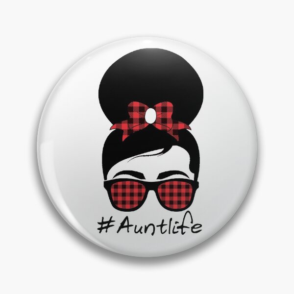 Item preview, Aunt Life Red Buffalo Plaid Messy Bun Auntie Mother's Day designed and sold by issambak.