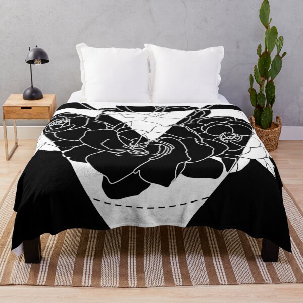 Item preview, Line Roses in Triangles alt | Black and White Flowers designed and sold by Edgy--Girl.