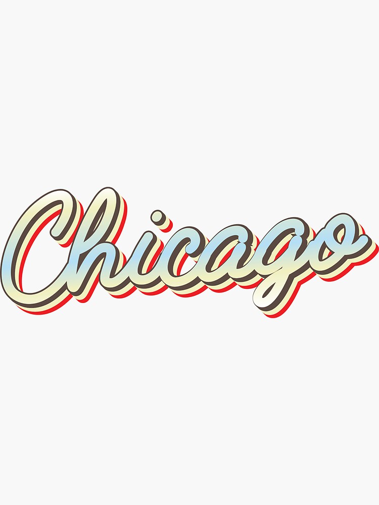 Chicago Flag Script Sticker