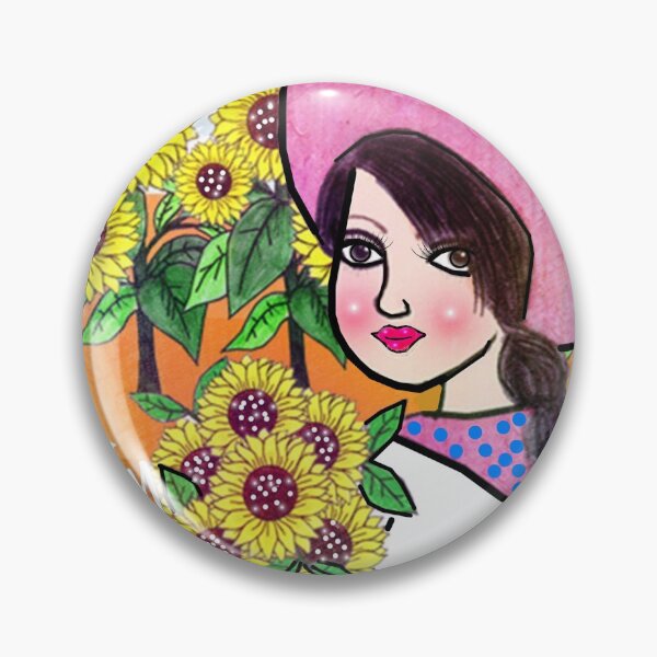 Item preview, Charming lady and flowers  designed and sold by Shirley cute art .