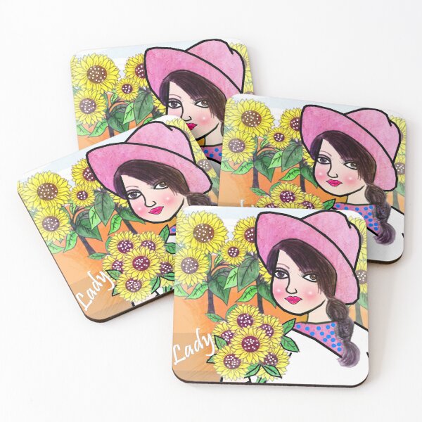 Item preview, Charming lady and flowers  designed and sold by Shirley cute art .