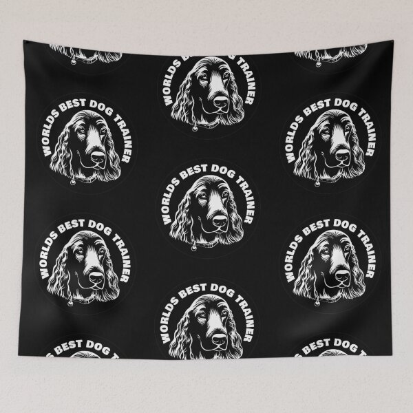 Item preview, Worlds Best Dog Trainer - Spaniel - Round Sticker Black designed and sold by NoMatterLab.