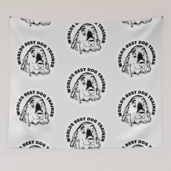 Item preview, Worlds Best Dog Trainer - Spaniel - Round Sticker White designed and sold by NoMatterLab.