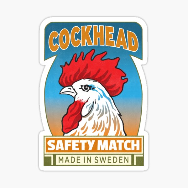 Cockhead Matchbox Label 1 Sticker By Sabay Redbubble