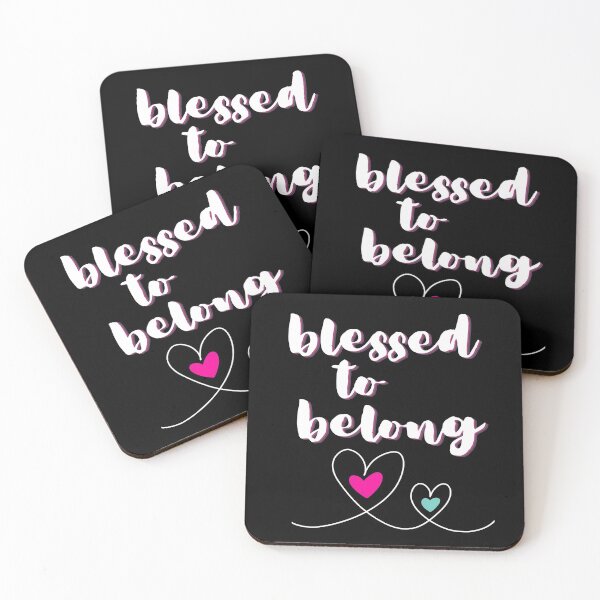 Item preview, Blessed To Belong. White Text, Hand Drawn, Joined Hearts. designed and sold by JellyBeenzz.