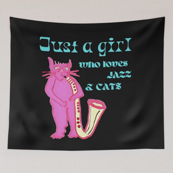 Item preview, Just a Girl who loves Jazz and Cats designed and sold by DesignsofNote.