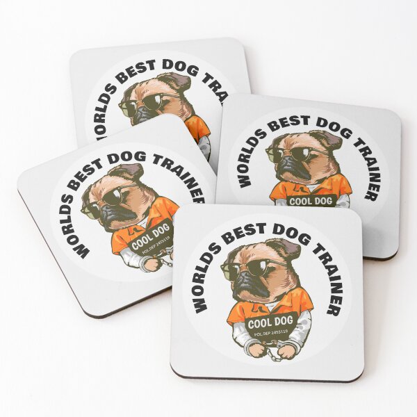 Item preview, Worlds Best Dog Trainer - Cool Bad Pug - Round Sticker White designed and sold by NoMatterLab.