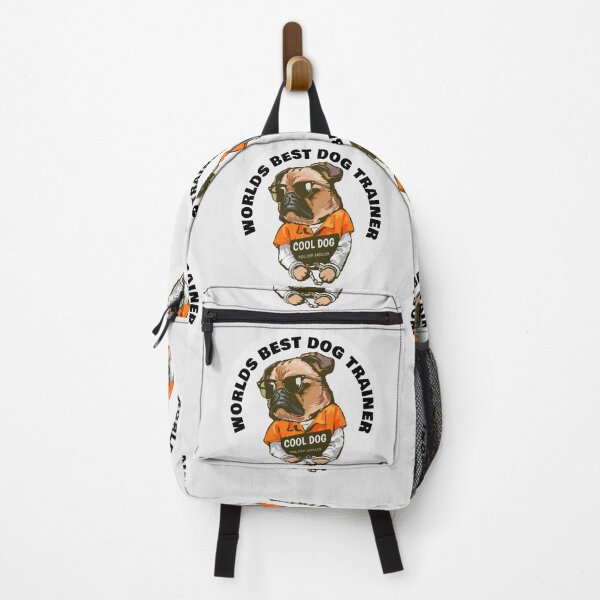 Item preview, Worlds Best Dog Trainer - Cool Bad Pug - Round Sticker White designed and sold by NoMatterLab.