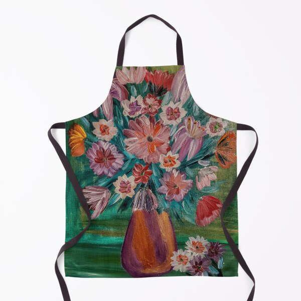 Item preview, Some abstract mixed flowers in a metallic vase  designed and sold by kkartwork.