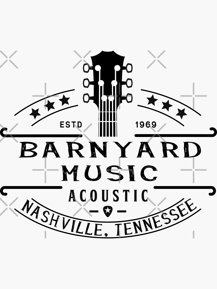 "Barnyard Acoustic Music, Nashville, Tennessee Acoustic Guitar Logo