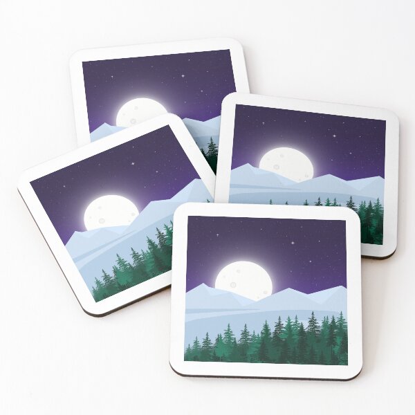 Item preview, Snowy Chill Minimalist Landscape Wolf designed and sold by LeahsColorBox.