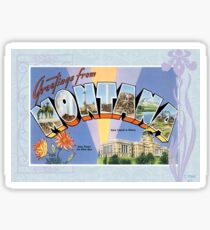 Montana Vintage Souvenir Greeting Post Card Sticker