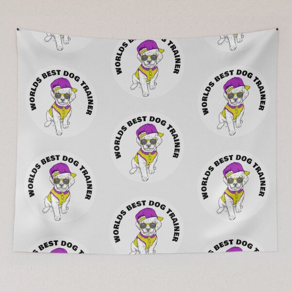 Item preview, Worlds Best Dog Trainer - Cool Puppy - Round Sticker White designed and sold by NoMatterLab.