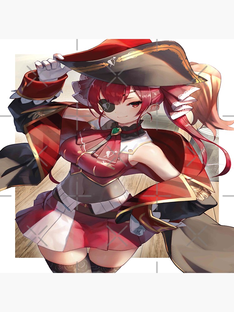 "Houshou marine " Sticker for Sale by Minnorita | Redbubble
