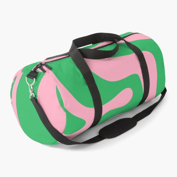 Item preview, Retro Modern Liquid Swirl Abstract Pattern Square in Spring Green and Pink designed and sold by kierkegaard.