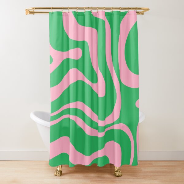 Item preview, Retro Modern Liquid Swirl Abstract Pattern Square in Spring Green and Pink designed and sold by kierkegaard.