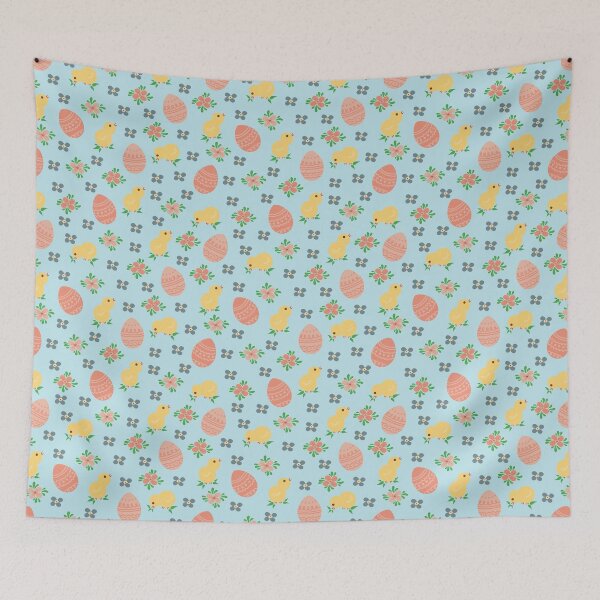Item preview, Copy of Chicks and eggs - blue background designed and sold by Valentina Sawyer.