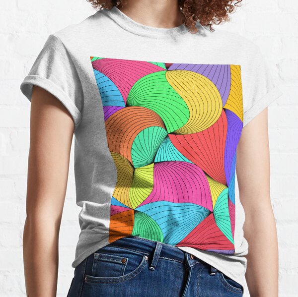 colorful vertigo pattern - dizzy pattern - 3d art - funny optical illusion - trippy moving, colorful pattern gift Classic T-Shirt