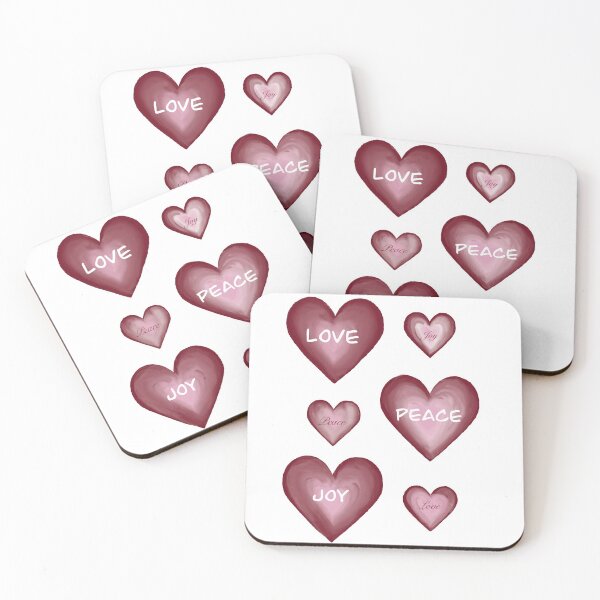Item preview, Love, Peace and Joy hearts sticker pack designed and sold by Christine Clayton.