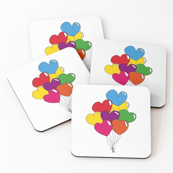 Item preview, rainbow-heart-balloons designed and sold by MyLuckyShot.