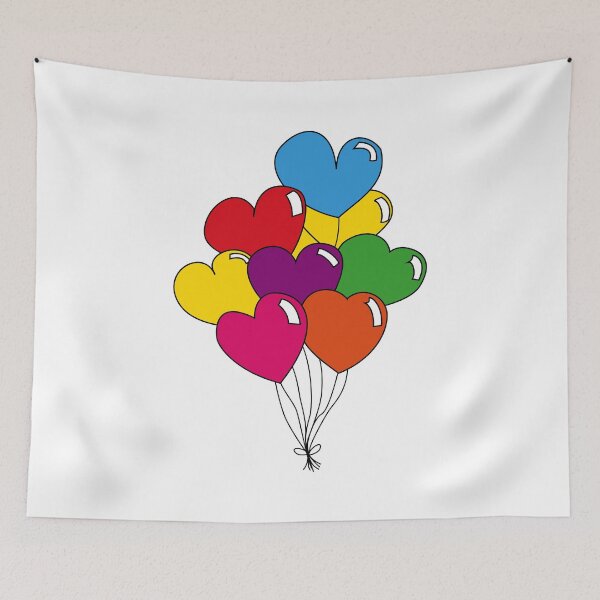 Item preview, rainbow-heart-balloons designed and sold by MyLuckyShot.