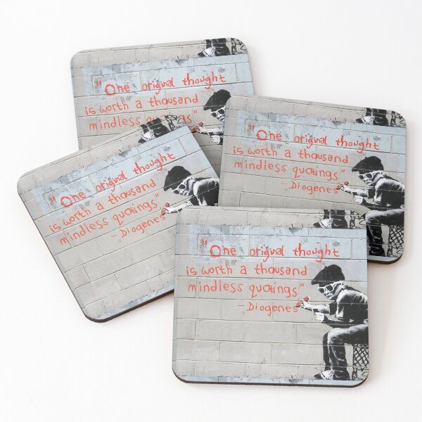 Item preview, Banksy street graffiti art One original thought is worth a thousand mindless quotings Diogenes  designed and sold by MindChirp.