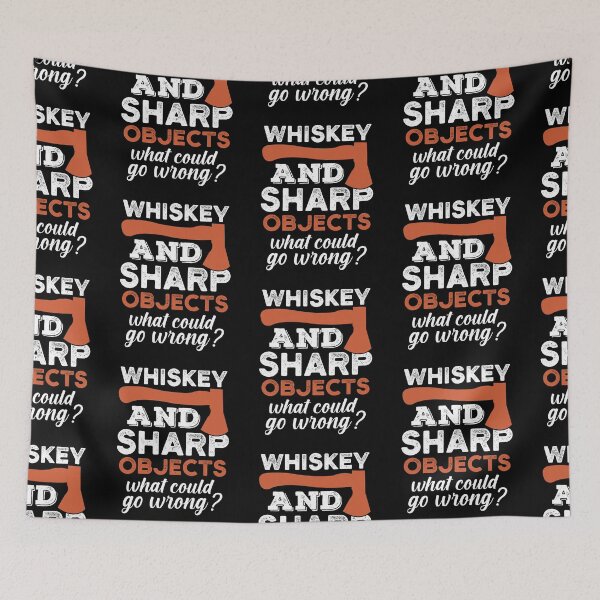 Item preview, Whiskey Sharp Objects Funny Axe Tossing designed and sold by Scratches Tees.