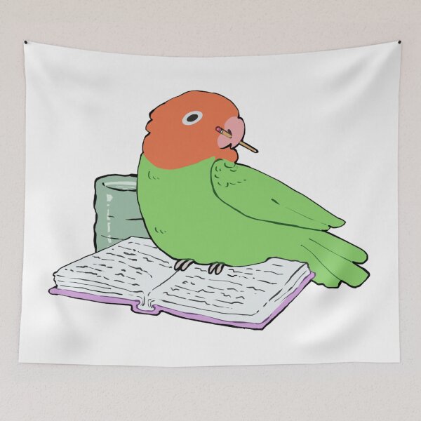 Item preview, Cute Peach Faced Lovebird Study Buddy designed and sold by Alice Cheng.