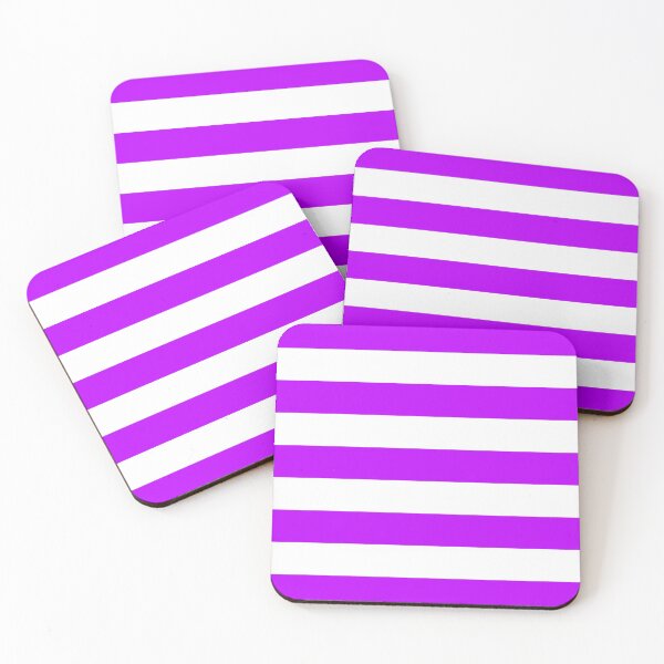 Item preview, Medium HOT PURPLE and WHITE Horizontal STRIPES  designed and sold by RachelMacht.