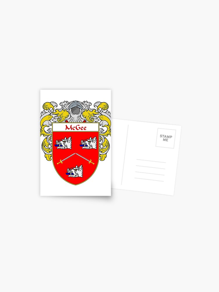 Mcgee Coat Of Arms Family Crest Postcard By Irisharms Redbubble