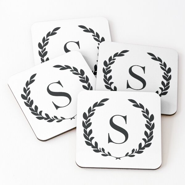Item preview, Letter S, Laurel wreath monogram S, Initial S, Laurel frame with letter S designed and sold by KateBilous.
