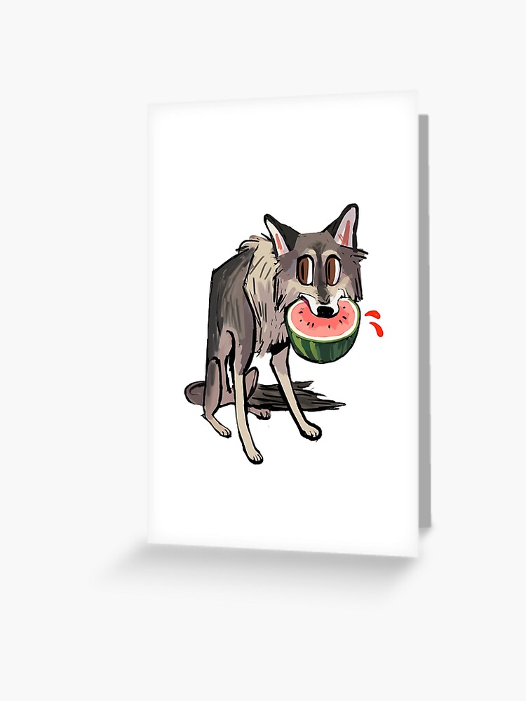 Wolf Eating Watermelon, Cute Funny Cartoon, Wolf Meme Wolf Eating Watermelon, Cute Funny Cartoon, Wolf Meme