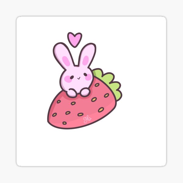 "Strawberry Bunny" Sticker For Sale By StawberryBunnie | Redbubble