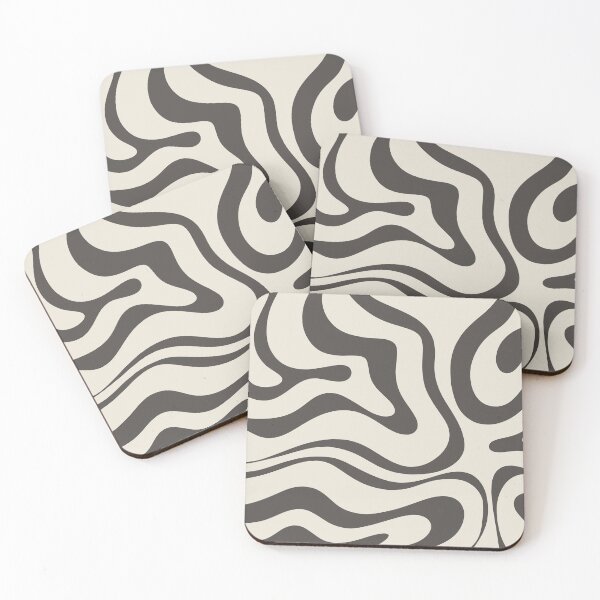 Item preview, Modern Liquid Swirl Abstract Pattern Square in Bronze and Almond designed and sold by kierkegaard.