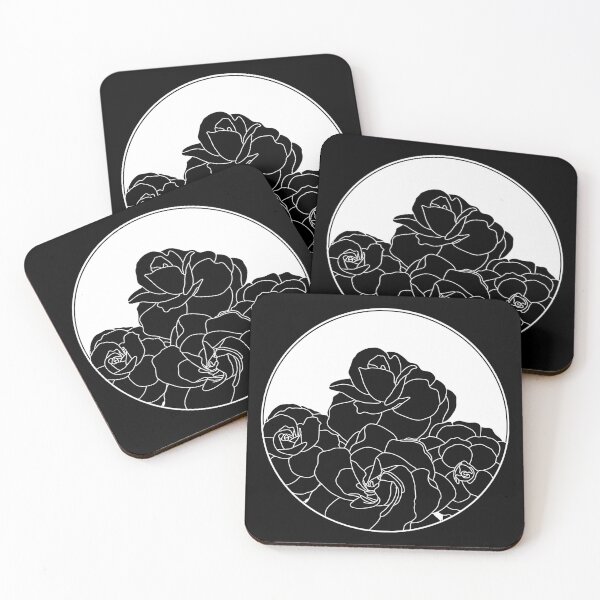 Item preview, Line Roses in Circle alt | Black and White Flowers designed and sold by Edgy--Girl.