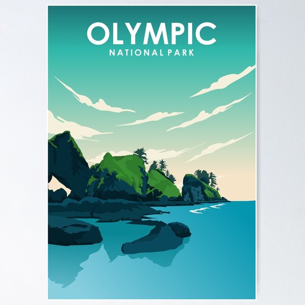 Item preview, Olympic National Park Travel Poster designed and sold by Stadify.