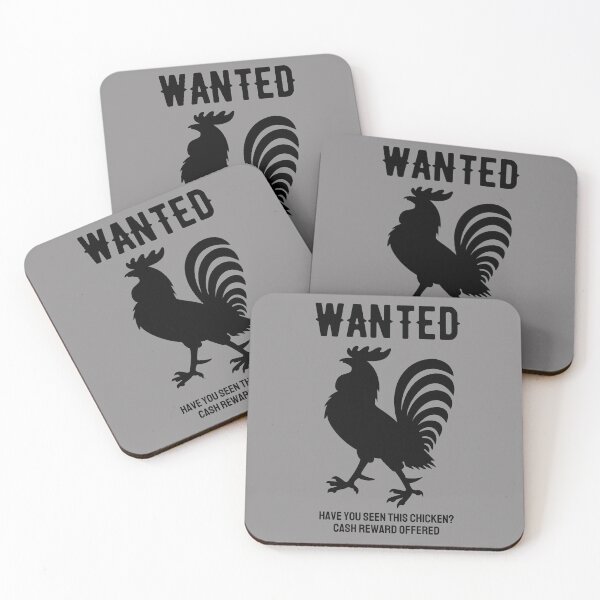 Item preview, Wanted. Have You Seen This Chicken? Black Silhouette, Text. designed and sold by JellyBeenzz.