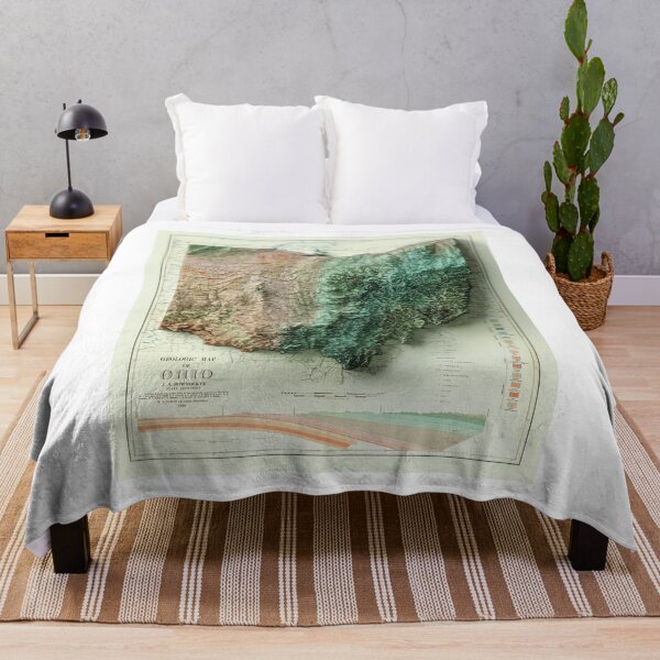 Item preview, 1920 Ohio Relief Map 3D digitally-rendered designed and sold by ThinkAboutMaps.