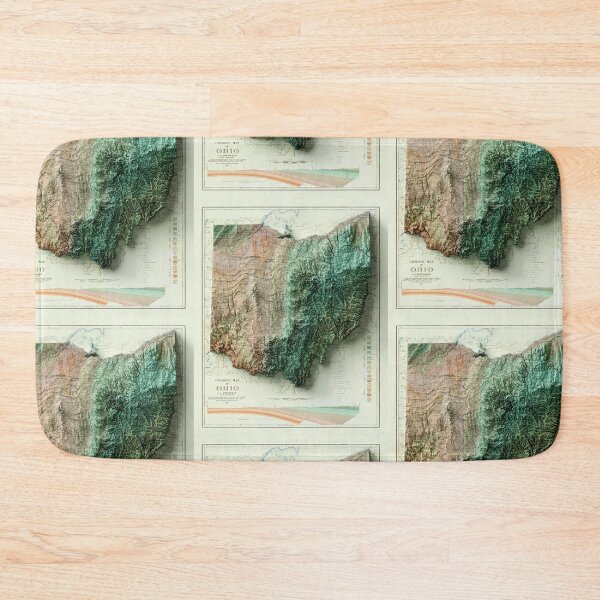 Item preview, 1920 Ohio Relief Map 3D digitally-rendered designed and sold by ThinkAboutMaps.
