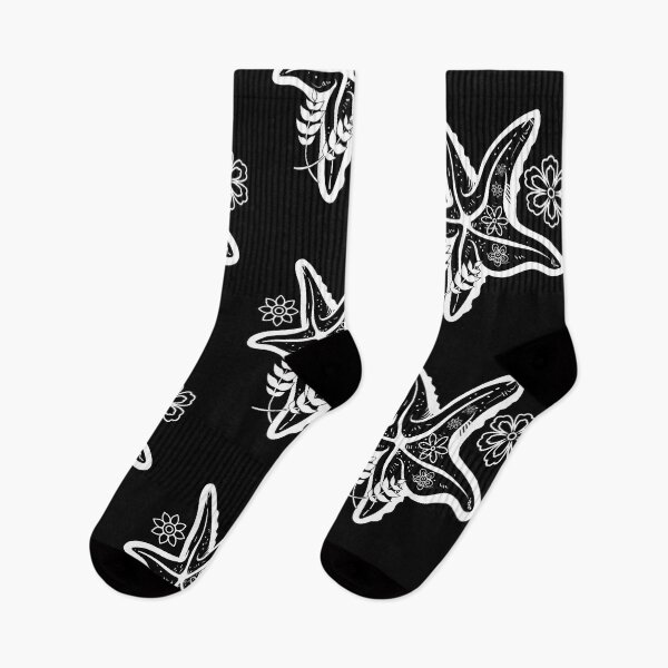 Item preview, Starfish With Flowers Line Drawing Design designed and sold by EarthArtDesigns.