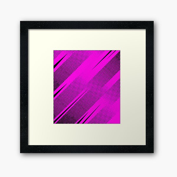 Black and pink modern abstract halftone dotted background Framed Art Print