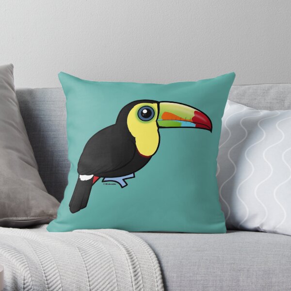 Birdorable Keel-billed Toucan Throw Pillow