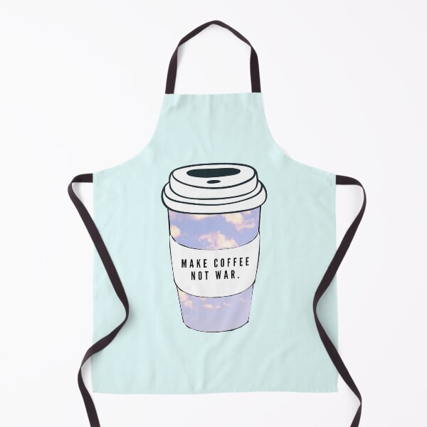 Item preview, make coffee not war blue pink clouds designed and sold by NelBo.