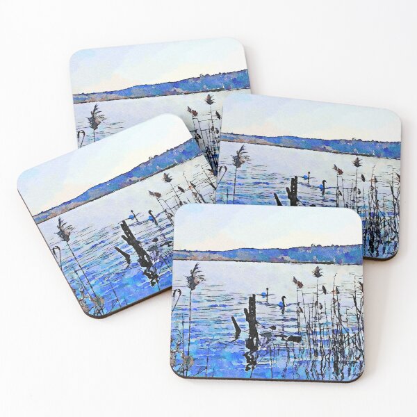 Item preview, Bracciano: two swans and reeds in the lake designed and sold by Giuseppe Cocco.